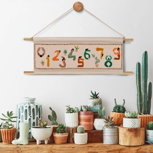 Números para colgar en la pared, tipografía acrobática con números, pancarta para habitación infantil, decoración de pared con tipografía