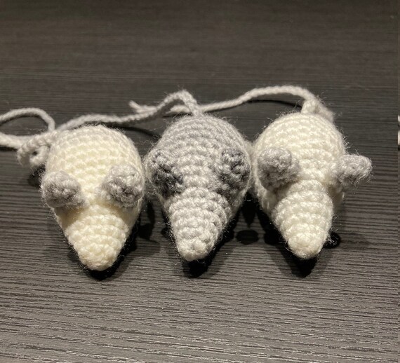 Set of 3 Crochet Mouse Cat Toys Etsy