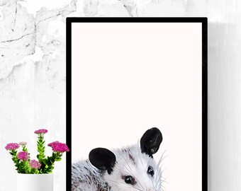 Possum Peeking Digital Printable Download - Animal printable - Digital Printable