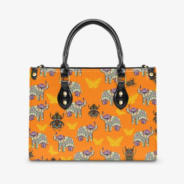 Sac fourre-tout style mandala éléphant vecteur abeille égyptienne