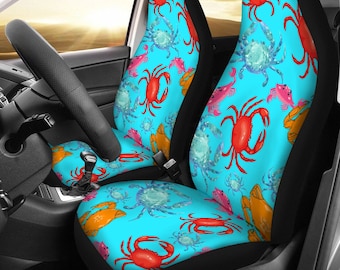 Crab Tropica Blue Car Seat Cover – 2 PCS