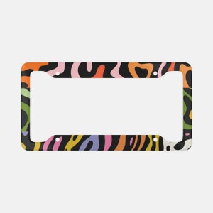 Colorful Topography License Plate Frame Car Decor Accessories
