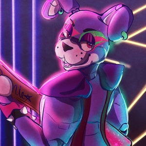 FNAF Glamrock Bonnie Photographic Print for Sale by elykoi