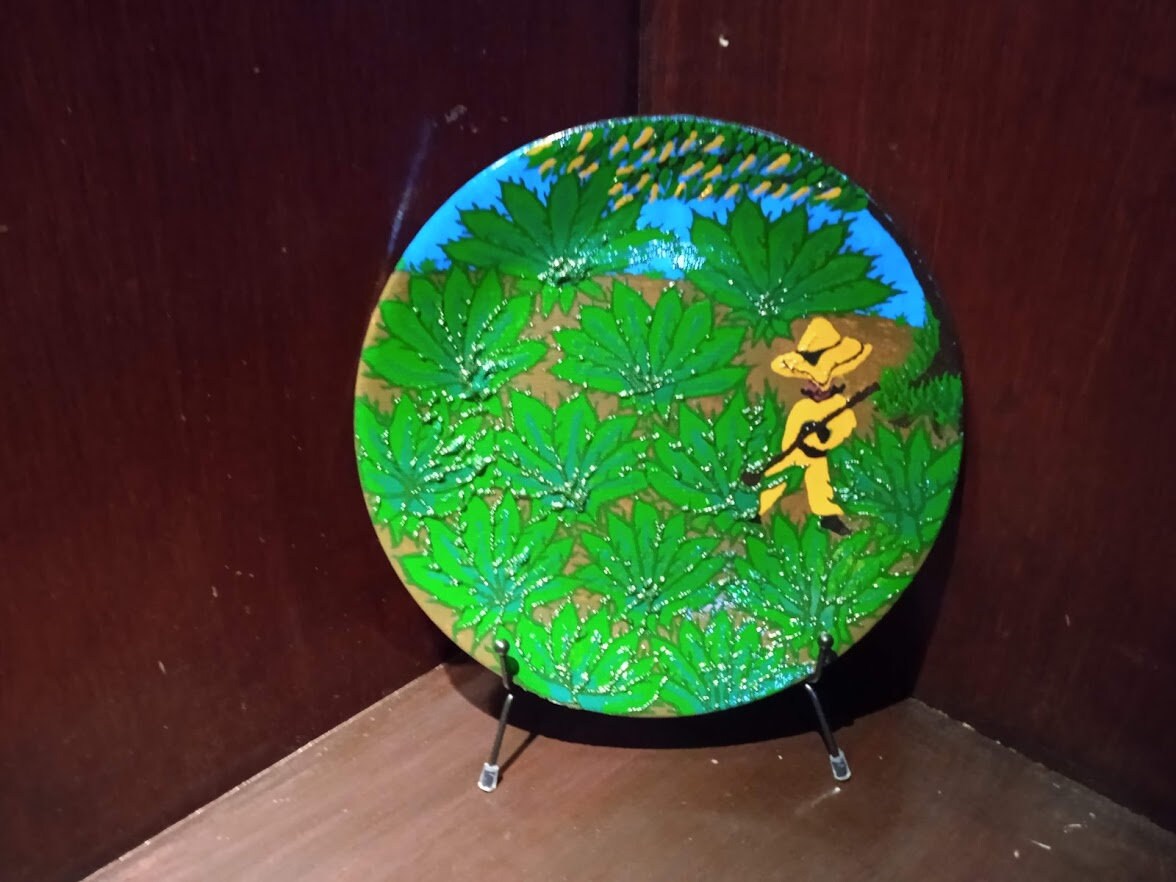 Dekorative oder dekorative Zierplatte aus handbemaltem Glas. | Etsy