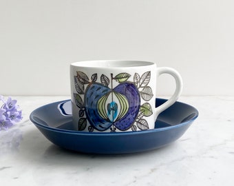 one single Röstrand Eden Coffee Cup & Saucer (five available) designed by Sigrid Richter in the 1960&#39;s