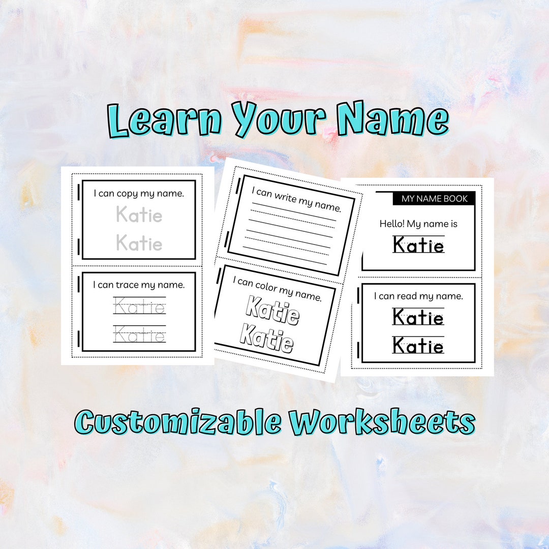 Learn Your Name Worksheets Personalized Name Learning Pages Etsy Australia