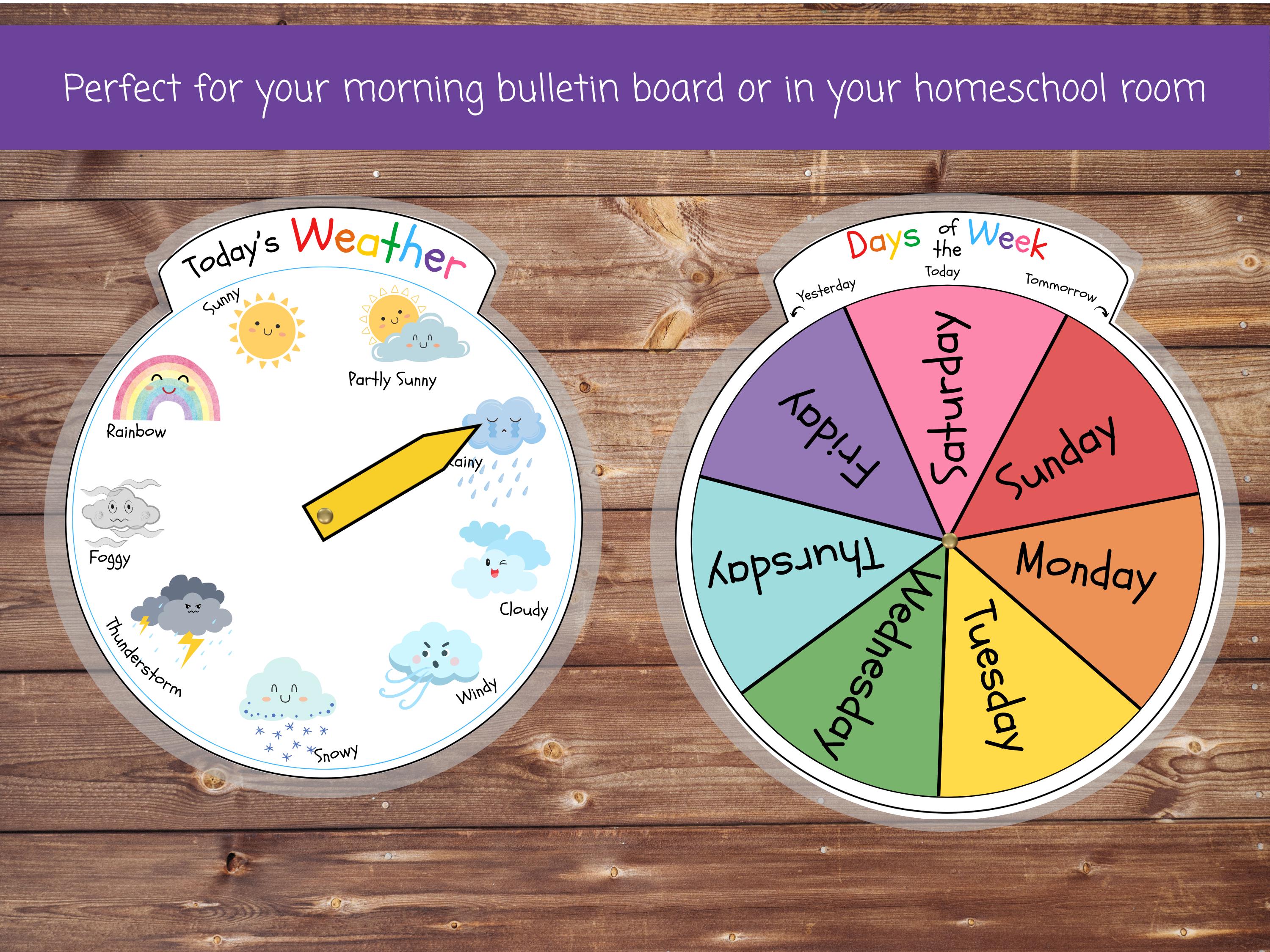 Morning Calendar and Weather Activity, Interactive Wheels to Add to ...