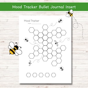 Monthly Mood Tracker, Mood Tracker Journal, Bujo, Journaling, Bullet Journal Inserts