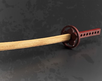 Lasergesneden bestand dxf houten katana-zwaard