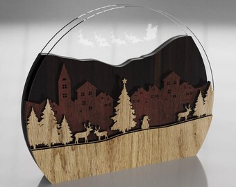 Christmas Village SVG – Laser Cut File for DIY Holiday Decorations