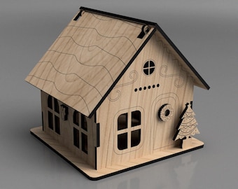 Christmas House Laser Cut File for DIY Holiday Décor