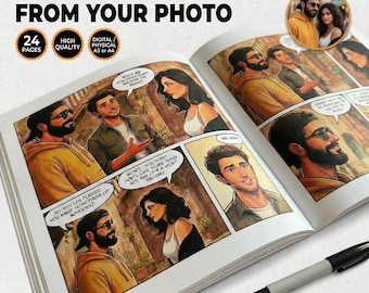 Cómic personalizado con foto / Regalo de cómic con historia personalizada (A4 + digital gratis)