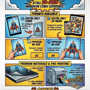 Product details showing premium 300g glossy cover and 170g inner pages for custom manga book.