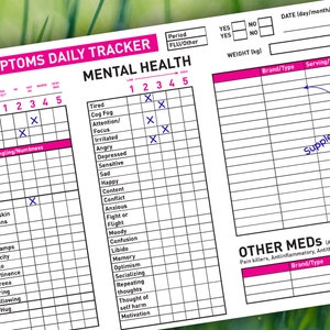 PRINTABLE Magenta MS Symptom Tracker - Etsy