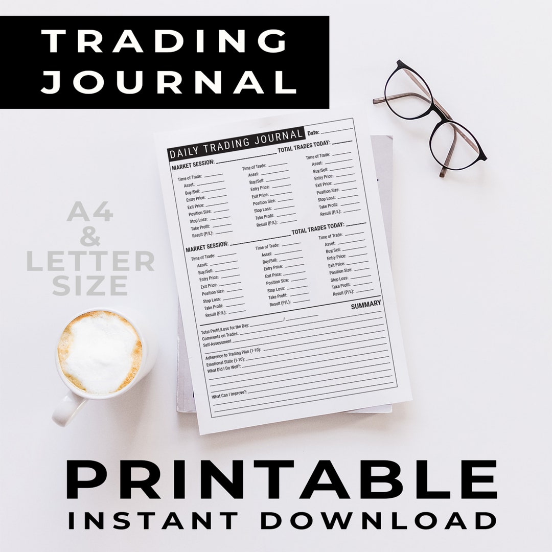 Daily Trading Journal - Digital Download - Printable PDF - A4 - Etsy
