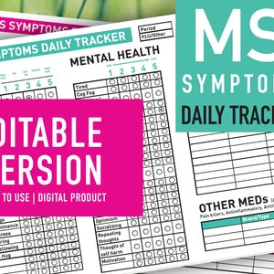 EDITABLE MS Daily Symptom Tracker