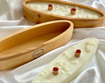Refillable soy candle in wooden container