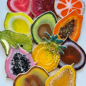 Fruit Shaped Resin Coaster Set: Colorful Modern Kitchen Decor