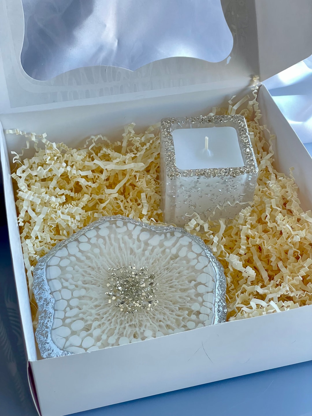 Coaster and Candle Gift Box / Gift Set for Birthday / Gift Set for