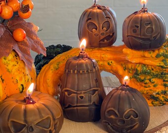 5 pcs set of Halloween Pumpkin Candles - Halloween decor