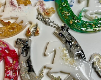 Resin lucky horseshoe – Handmade symbol of fortune and protection