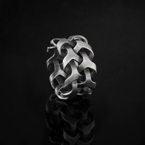 Rumi Handmade 925k Oxidized Sterling Silver Statement Ring. Unique, Stylish Design with Whirling Dervish Inspiration from Anatolia