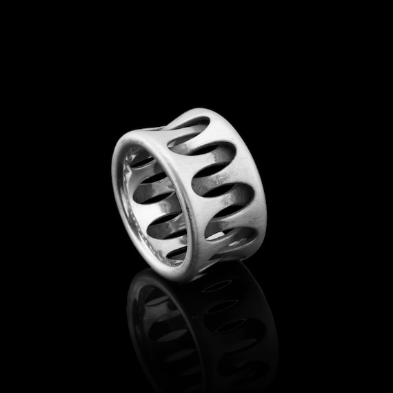 Cappadocia Handmade 925k Oxidized Sterling Silver Statement Ring. Comfortable Wear. Unisex Design. Handcrafted Jewelry