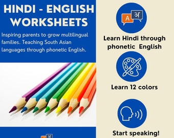 Hindi Color Printables. Kids Learn Hindi through English.