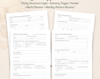 Neurodivergent Support Planner Bundle | Autism ADHD Self Regulation Toolkit (PDF Download)