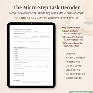 Micro-Step Task Decoder, Verktyg för exekutiva funktioner (A5 svartvitt utskrivbart) bild 4
