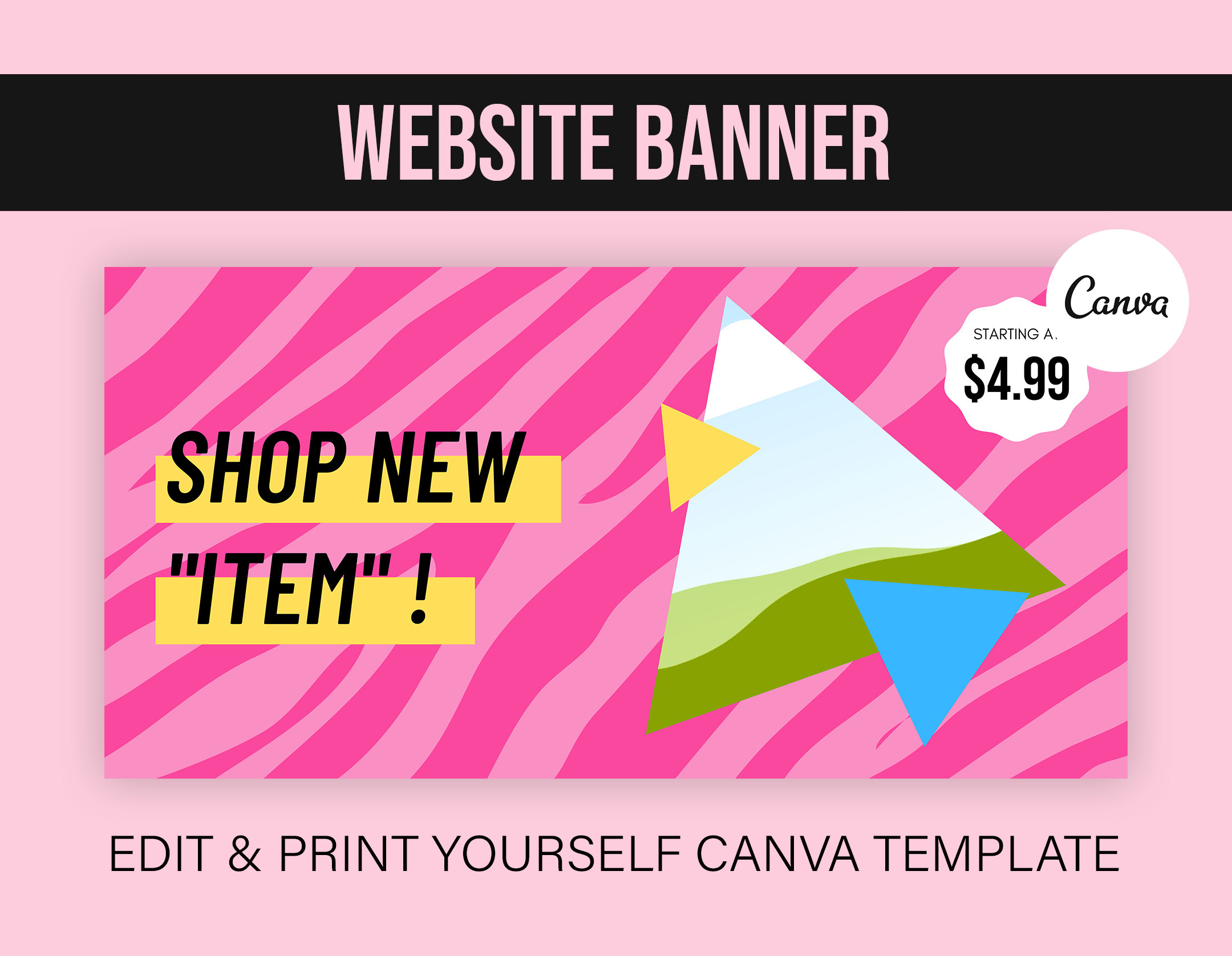 Diy website banner canva template etsy