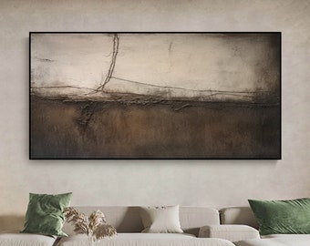 Large Original Beige Brown Abstract Painting Brown Wabi Sabi Wall Art Brown Minimalist Texture Painting Modern Boho Abstract Wall Decor