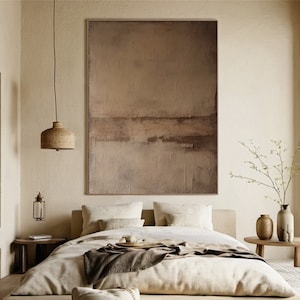 Large Beige Brown Wabi-sabi Wall Art Beige Textured Painting Beige Minimalist Living Room Wall Decor Neutral Wall Decor Boho Home Decor