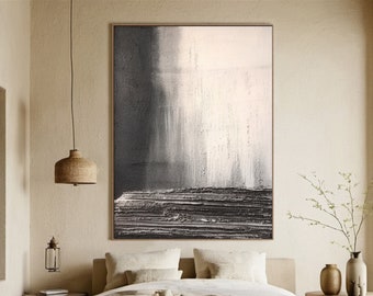 Abstract Beige Gray Texture Painting, Wabi-Sabi Wall Art
