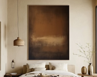 Brown Black Textured Painting, Minimalist Wabi Sabi Wall Art