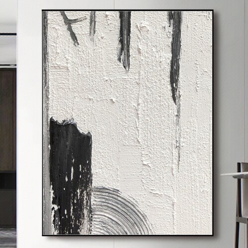 Modern Black And White Abstract Painting, Texture Wall Art, Original shops Texture Art, Minimalist Abstract Wall Art, Black And White Wall Art