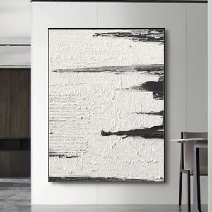Large Abstract Painting, Original Abstract Painting, Minimalist Abstract Painting, Modern Abstract Painting, Black White Abstract Painting