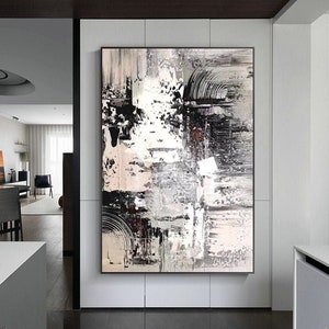 Large Painting Gray Abstract Painting, Gray And White Canvas Art, Modern Painting, Neutral Abstract Art, Artwork Abstract Canvas Wall Art