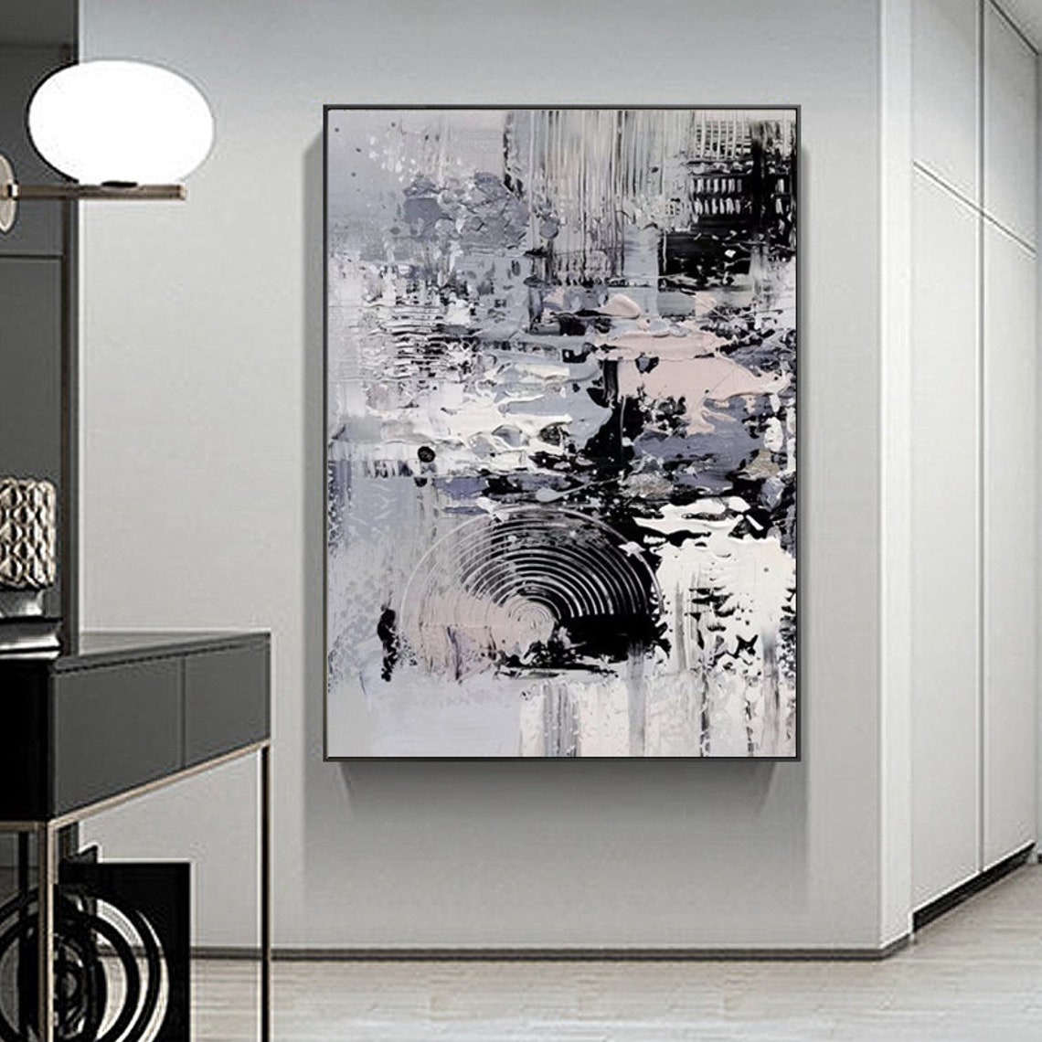Extra Large Abstract Gray Wall Art on Canvas Gray Abstract Etsy