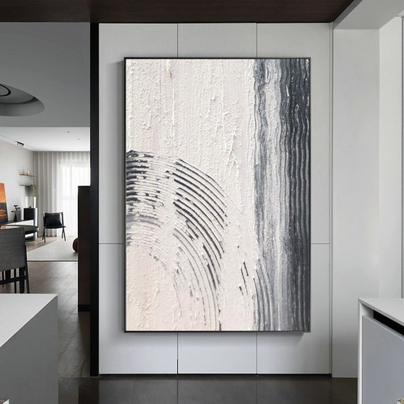 White Textured Paintingwhite Wall Art White Abstract Art Etsy