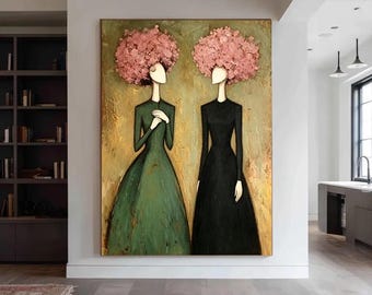 Soft Neutral Abstract Lady Painting, Textured Figurative Handmade Canvas Art, Modern Wall Decor, Custom Hand Painted Artwork for Gifting