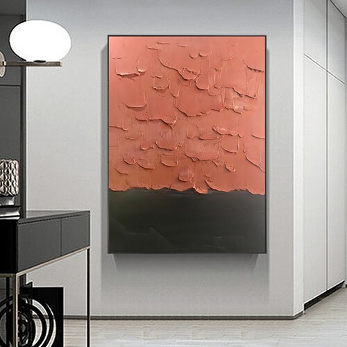 Large Abstract shops Canvas Art,Brown Minimalist Painting,Brown Abstract Painting,Nordic Abstract Painting,3D Brown Textured Painting,Wall Decor