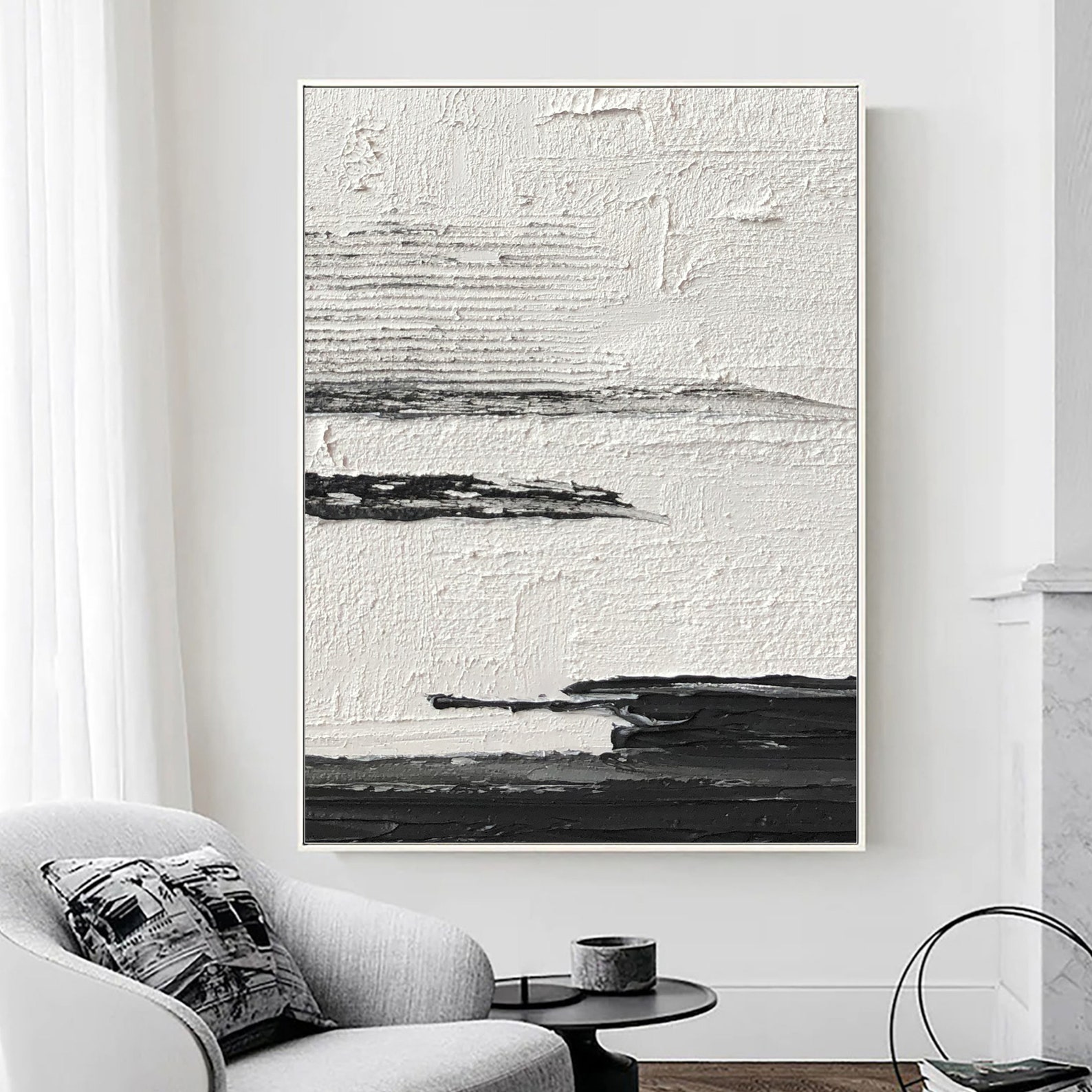 Black And White Textured Abstract Painting Minimalist Canvas Art Etsy black-and-white-textured-abstract-painting-minimalist-canvas-art-etsy