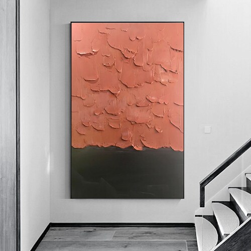 Large Abstract shops Canvas Art,Brown Minimalist Painting,Brown Abstract Painting,Nordic Abstract Painting,3D Brown Textured Painting,Wall Decor