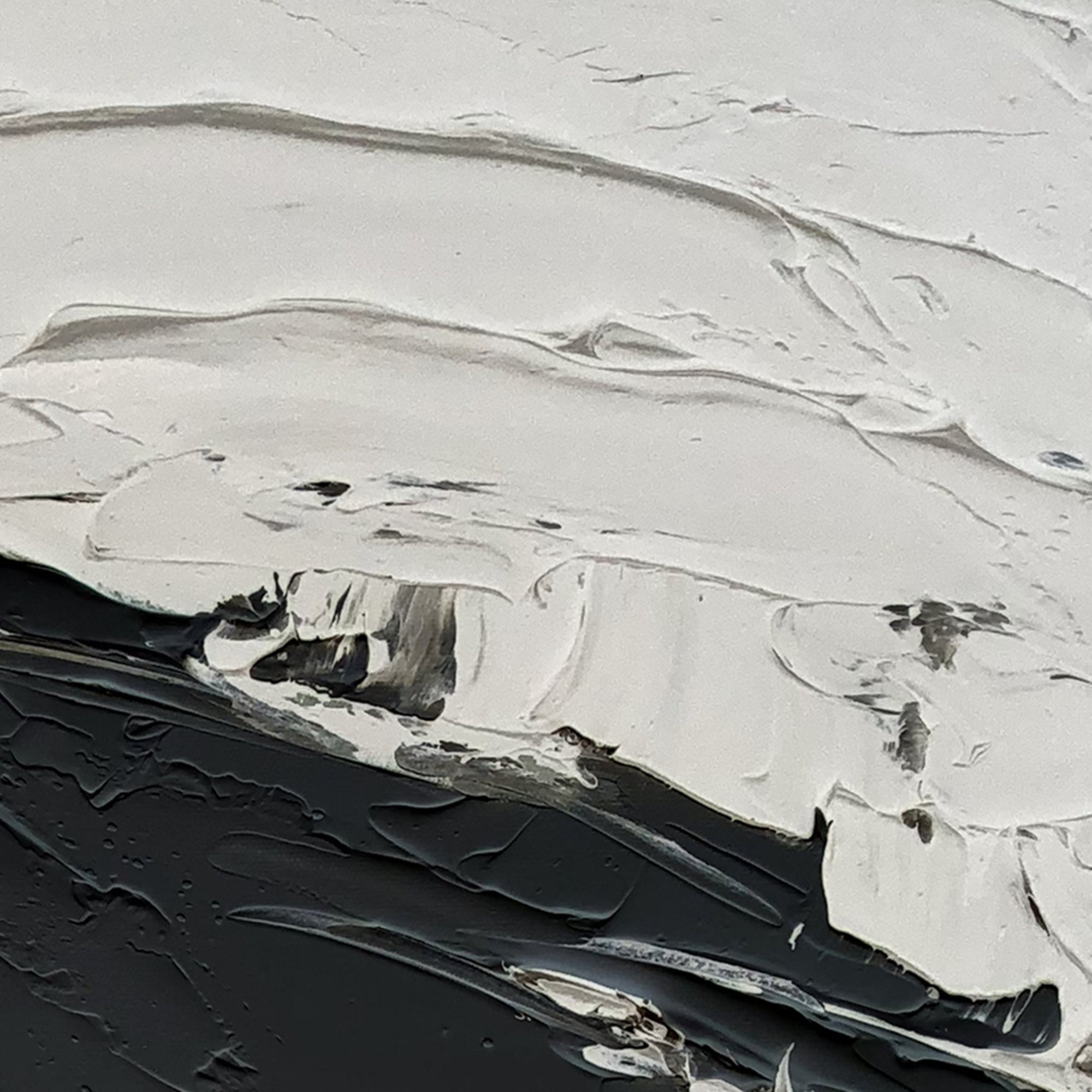Black and White Textured Abstract Painting, Minimalist 3D Wall Art - Etsy