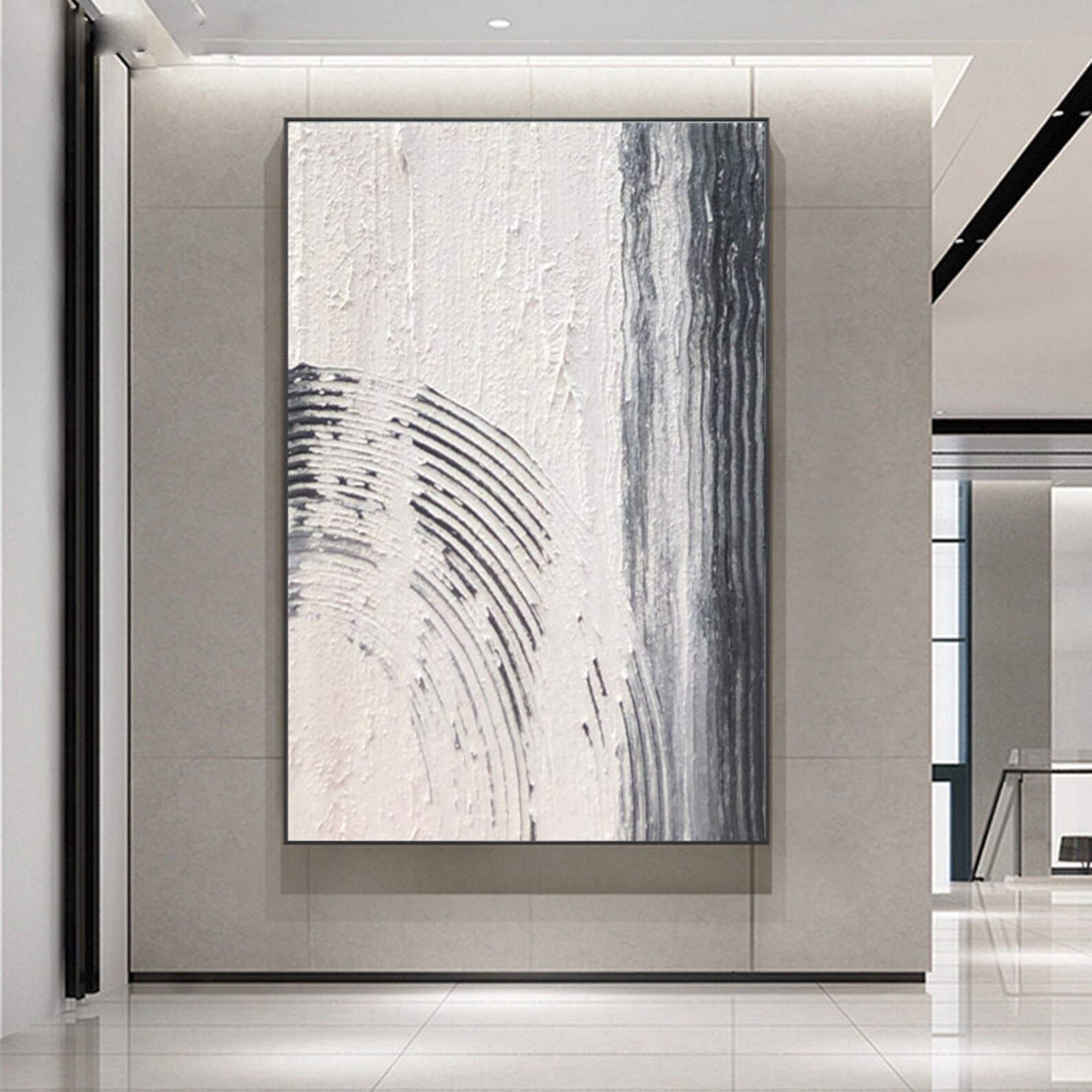 White Textured Paintingwhite Wall Art White Abstract Art Etsy