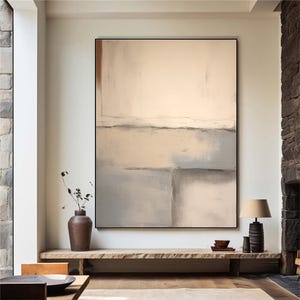 Oversized Wall Art Wabi Sabi Painting Brown and Gray Painting Abstract Painting Gray Brown Wall Art Modern Living Room Decor Art
