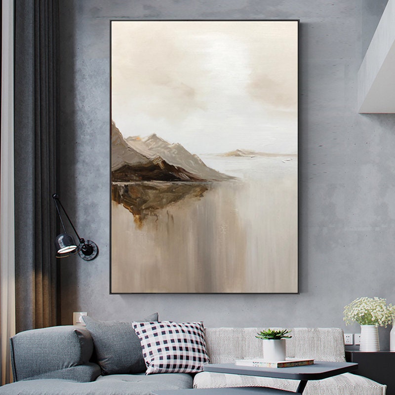 Large Beige Abstract Painting Beige Painting Brown Painting Etsy UK