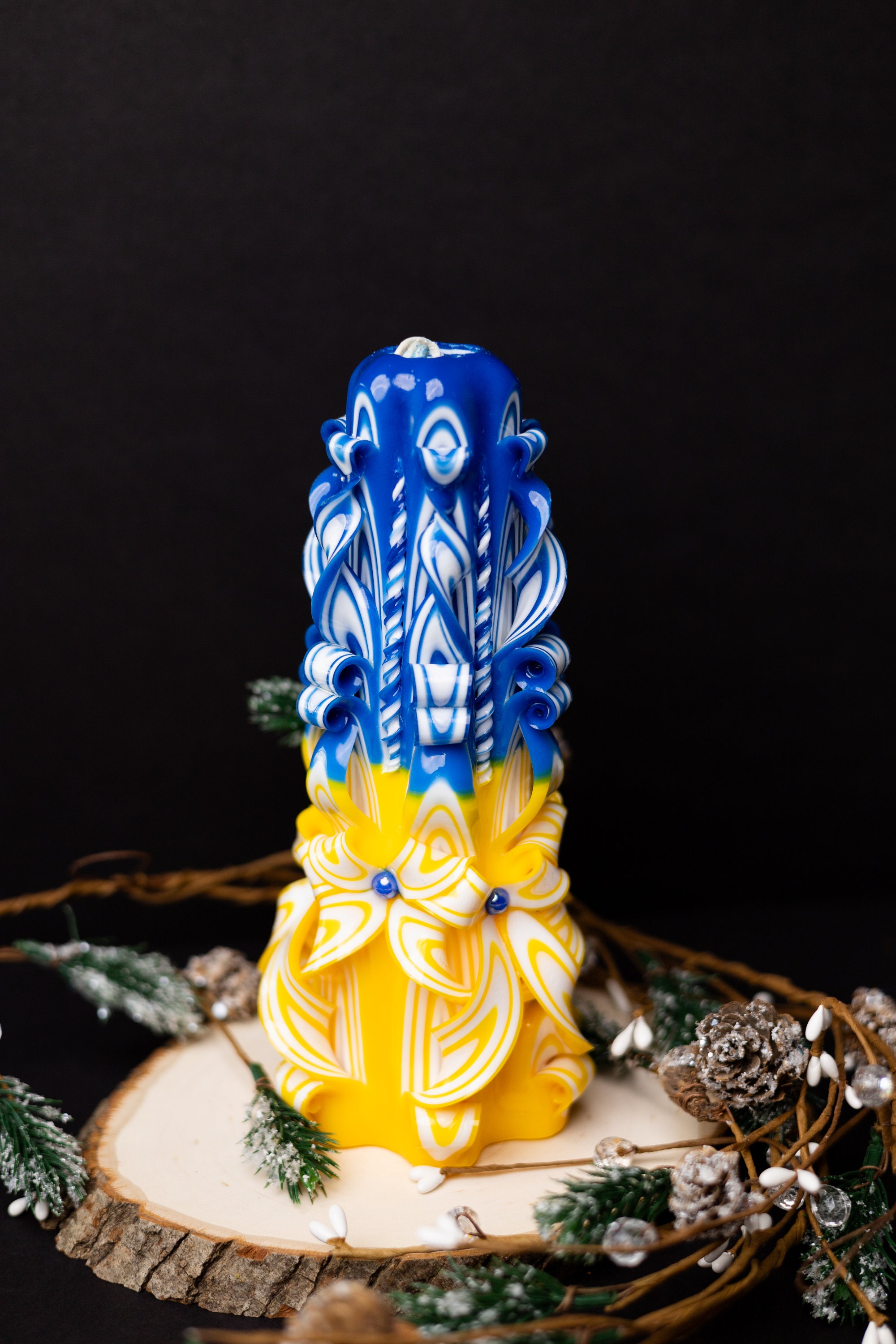 Ukrainian Candle Carved Christmas Gifts Etsy