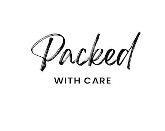 Packed With Care – Sticker, Minimal Business Packaging Label, Waterproof Shipping Sticker